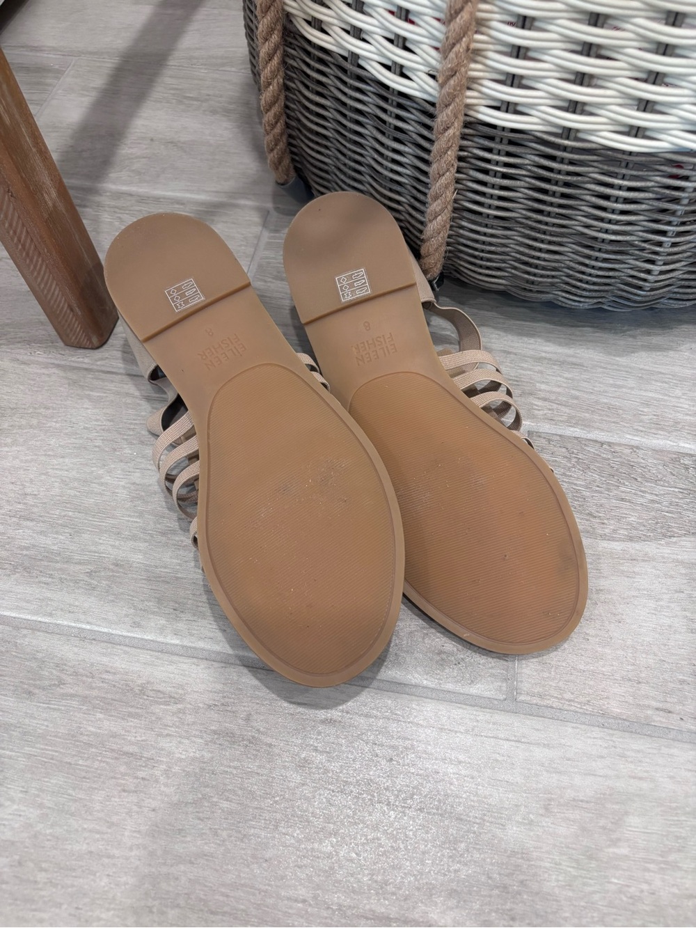 Eileen Fisher Rato Strappy Heel in Honey Elastic and leather straps size 8 - Picture 6 of 7